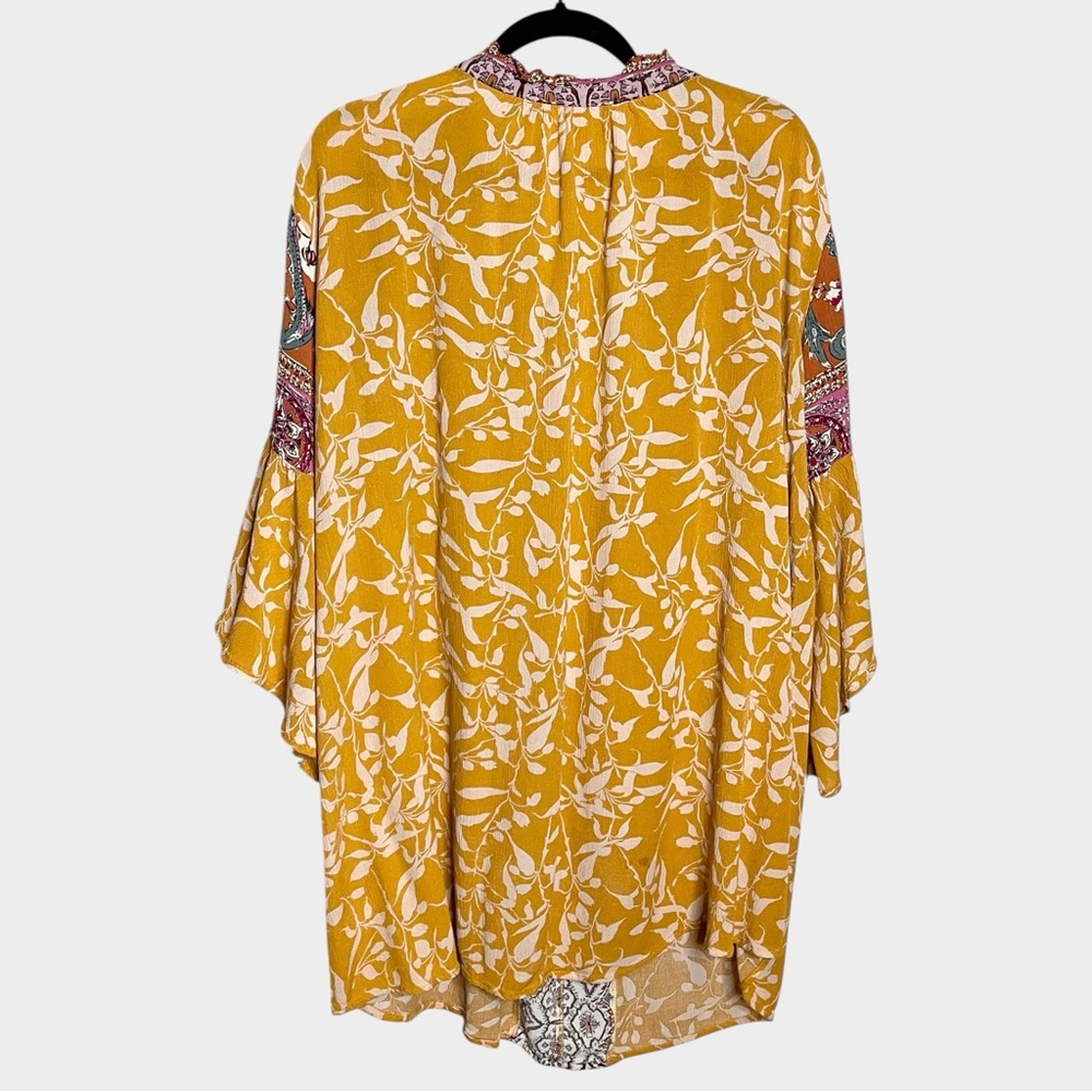 UMGEE Yellow Multi Floral Patchwork Flowy Mini Dr… - image 3